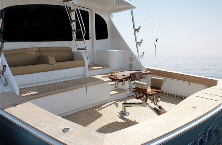 Viking 72 Barbados Ocean Yachts Sales and Service - bi-level cockpit with mezzanine